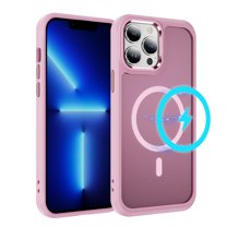 Dteck for iPhone 13 Pro Max Case with Magnetic, Compatible with MagSafe, Military Drop Protection Slim Translucent Matte Shockproof with Anti-Fingerprint Phone Case,Pink