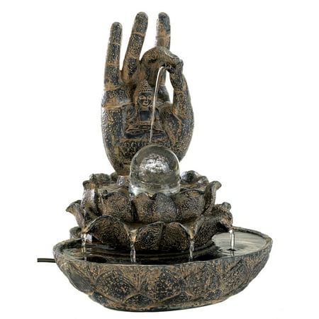 Home Water Fountain, Modern Hand Of Buddha Small Tabletop Fountains Indoor