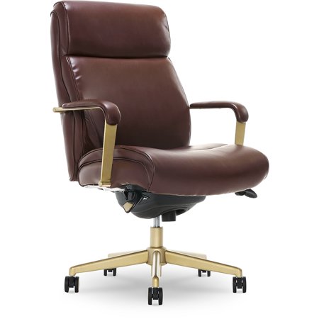 UPC: 0887909101331 | La-Z-Boy Melrose Ergonomic bonded Leather Swivel Executive Chair Brown (CHR10084C)