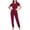 Wine, variant on Busydd Womens Scrubs Sets 2 Piece Short Sleeve Cutout Neck Scrubs Tops and Jogger Pants Soft Comfy Solid Color Scrub Set S