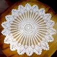 thumbnail image 4 of HEVIRGO 80cm Cuisine Salle à Manger Restaurant Crochet Nappe Ronde en Coton Décor de Tapis, 4 of 10