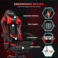 thumbnail image 4 of JONPONY Big and Tall Gaming Chair with Bluetooth Speakers Gamer Chair with Footrest Game Chair with Lumbar Support and 360-Swivel Seat and Headrest for Adults, Red, 4 of 10