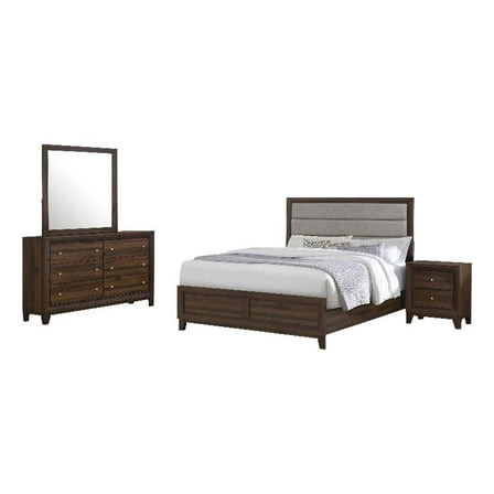 Welsley 4-piece California King Bedroom Set Walnut