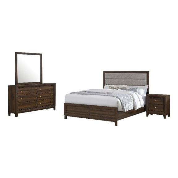 Welsley 4-piece California King Bedroom Set Walnut