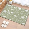 thumbnail image 2 of Sage Green Wildflowers Bathroom Mat 2x3 FT,Non Slip Small Kitchen Mat,Farmhouse Floral Botanical Leaves Washable Soft Backed Front Door Throw Rug Non-Shedding Indoor Outdoor Doormat for Entryway Sink, 2 of 6