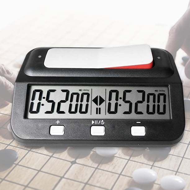 Temporizador Digital De Ajedrez Reloj de ajedrez, temporizador de competición ligero para uso personal familiar (negro)