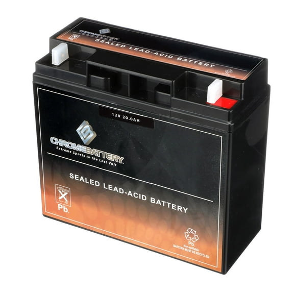 Chrome Battery 12V (12 Volt) (12 Volts) 20Ah Sealed Lead Acid (SLA) Battery - T3 Terminals - for Zb-12-20