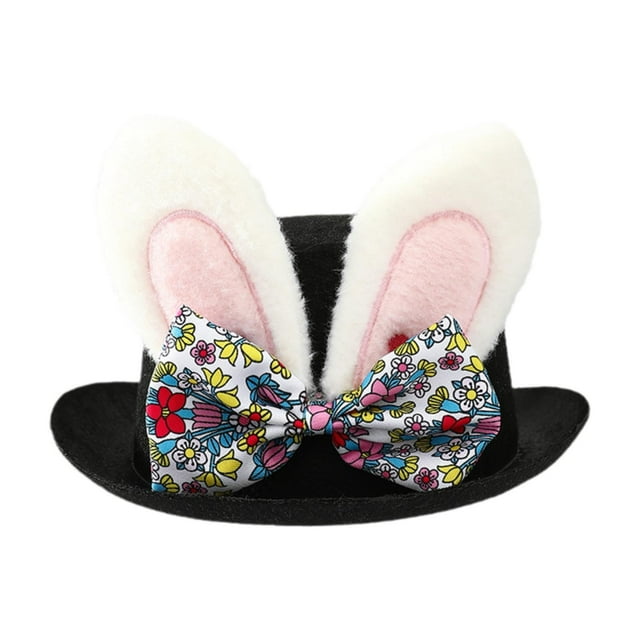 Sombrero de Pascua para disfrazarse, tocado, accesorio para disfraz de adulto, sombrero de copa para hombre y mujer. Blanco