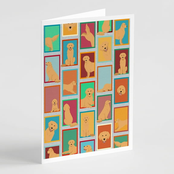 Lots of Golden Retriever Greeting Cards and Envelopes Pack of 8 7 in x 5 in