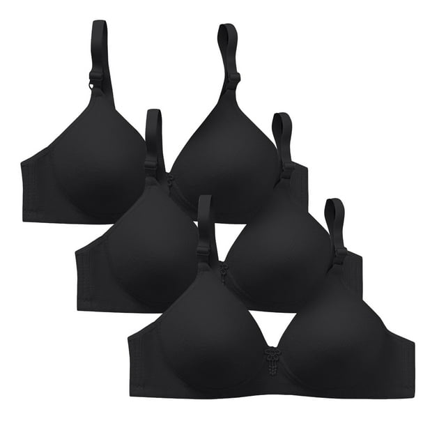 ManxiVoo Non Underwire Support Bra 3 Piece Set Plus Size Minimizer Anti Sag Comfort Fit for Daily Use XXL Size Dark Blue