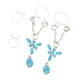 thumbnail image 4 of 1 par de anillos de pezón con clip no perforante para mujeres que cuelgan de cristal artificiales Azul, 4 of 6