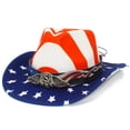 thumbnail image 5 of Bainana USA Patriotic Cowboy Hat For Women Men Wide Brim Soft Breathable Red White And Blue Sun Hat For 4Th Of July Celebration, 5 of 8