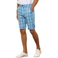 thumbnail image 5 of INSPIRE CHIC Men's Shorts Plaid Pattern Straight Fit Comfort Flat Front Checked Shorts 36 Blue, 5 of 6