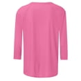 thumbnail image 6 of ZHENHONG Long Sleeve T Shirt Women Womens Tops Casual 3/4 Sleeve Crew Neck Shirts Loose Fit Tunic Blouses Summer Tees,Pink Women Blending Shirts XXL, 6 of 7