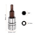 thumbnail image 2 of Uxcell 4pcs 9/64" Hex Bit Socket 1/4" Square Drive SAE Extension Impact Bit Power Nut Driver Set S2 & CR-V Steel Socket Ratchet Wrench Bits, 2 of 6