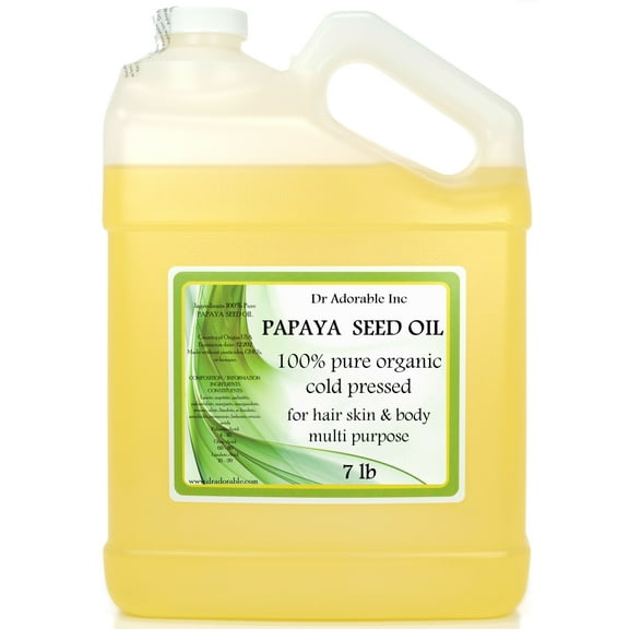 Dr Adorable - 7 lb - Papaya Seed Oil - 100% Pure Organic Cold Pressed Moisturizing Oil For Face Skin Hair