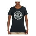 thumbnail image 2 of Wild Bobby, Brother Man Myth Legend Funny Dad, Father's Day, Women Graphic Tee, Black, Small, 2 of 4