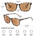 thumbnail image 2 of KOOSUFA Classic Retro Reading Sunglasses +4.0 Sun Full-lense Readers Rectangular Eyeglasses UV400 Protection UV Resistant Outdoor Eyewear for Men Women Leopard Brown, 2 of 7