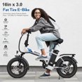 thumbnail image 4 of Vivi Electric Bike 16" x 3.0 Fat Tire Electric Bike 48V 350W Adult Folding Electric Bike 19.8MPH Urban Commuter Electric Bike with Smart LCD Display, UL2849 Certified, 4 of 15
