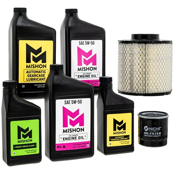 Mishon Full Service Oil Change Kit 5W-50 for Polaris Ranger 570 UTV 2014 MK1012871