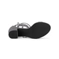 thumbnail image 3 of BLISSFUL STEP Women's Open Toe Lace up Sandals Mid Block Heels Sandals Grey 10.5, 3 of 8