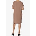 thumbnail image 2 of Robe T-Shirt Midi Longueur Genou à Manches Courtes Ajustée pour Femmes, 2 of 6