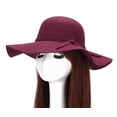 thumbnail image 5 of Magik Vintage Women Ladies Wide Brim Floppy Warm Wool Blend Felt Hat Trilby Bowler Cap (2 Pack Black+Burgundy), 5 of 7