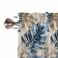 thumbnail image 5 of nqOlkjepod Blue Brown Farmhouse Short Window Curtain Valances, Summer Palm Leaf Botanical Farmhouse Rod Pocket Kitchen Valances for Living Room Bedroom Bathroom Cafe, 1 Panel - 42" x 12", 5 of 8