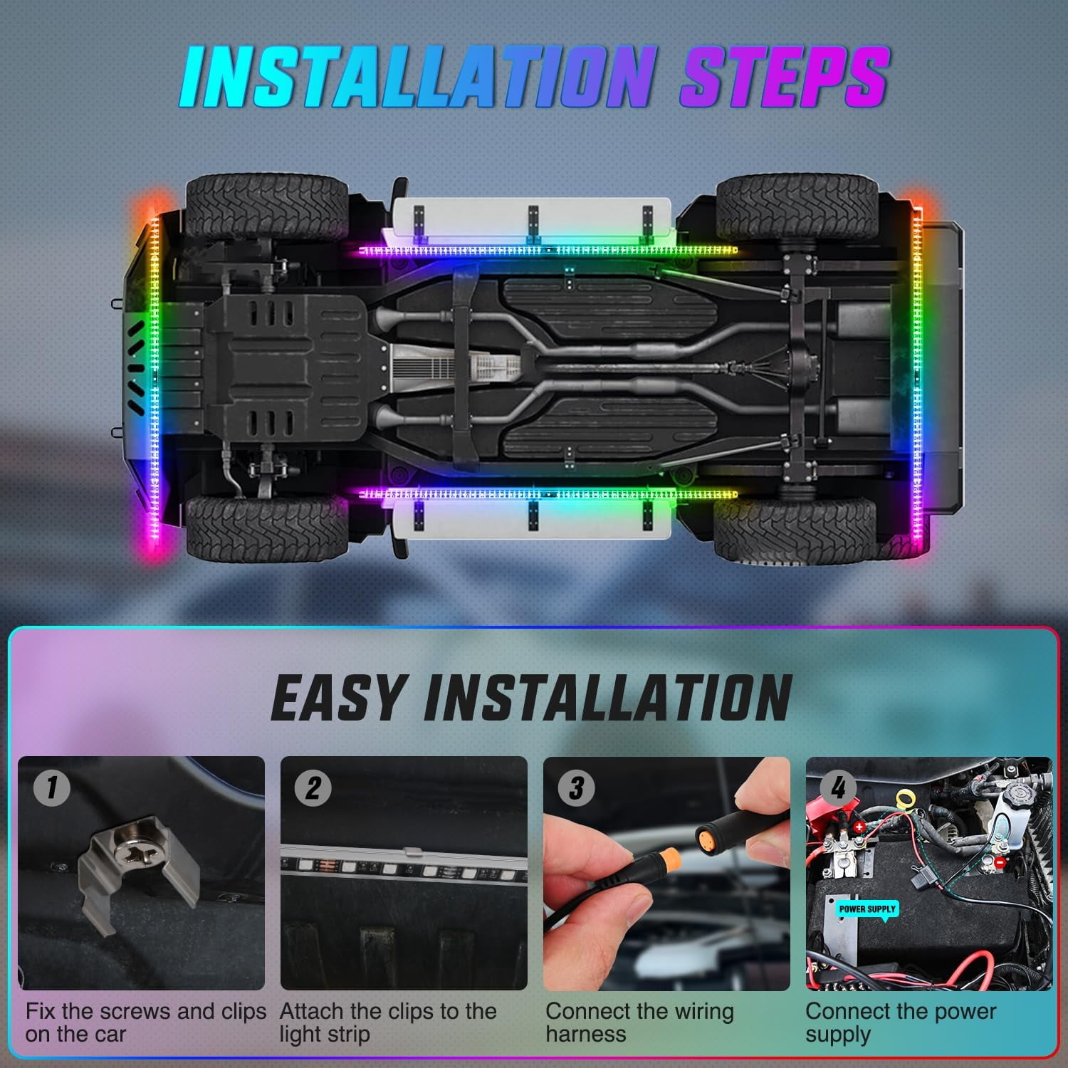 Nilight 8Pcs Aluminum Underglow Neon Accent Strip Lights 396 LEDs Dream Color Door Assist Multi Modes Sound Active Function Music with APP, Remote Control Underbody Light for Car Truck RV