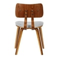 thumbnail image 5 of HomeStock Baroque Bliss Mid-Century Modern Dining Chair with Walnut Wood Frame, 18"W x 20"D x 29"H, Upholstered in Gray, Green, or Charcoal Fabric, 5 of 10