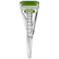 thumbnail image 4 of SuperJeweler 1 3/4 Carat Emerald Shape Peridot and Diamond Ring In Sterling Silver For Women, 4 of 6