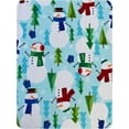 thumbnail image 5 of Newbridge Blue Snowman Fun and Evergreen Christmas 60 x 84 inch Rectangle Fabric Dining Tablecloth, 5 of 8