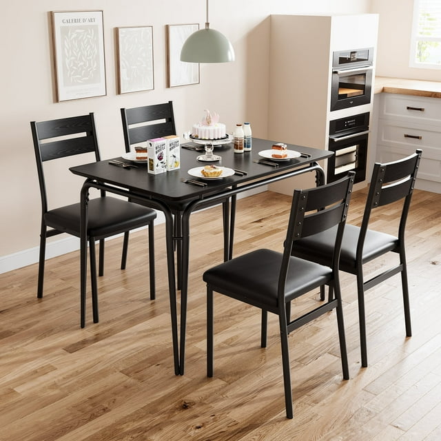 Cherish Compact Dining Table and Chairs for 4 - Modern Square Dinette Set Perfect for Apartment Living