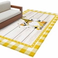 thumbnail image 6 of Gnomes Bees Kitchen Runner Rug 2.7x5 Washable Runners for Hallway Non Slip Spring Daisy Wooden Grain Yellow Plaid Large Area Rug Indoor Floor Carpet for Bathroom Laundry Entryway Bedroom Living Room, 6 of 8
