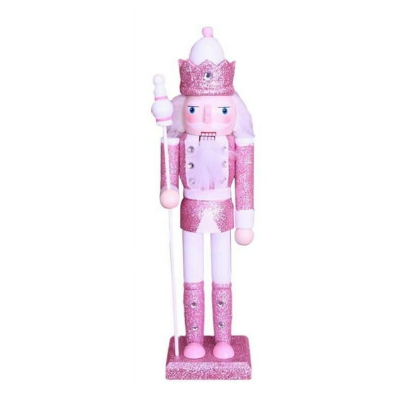 30cm Wooden Nutcracker King Christmas Ornaments for Kids Children - Pink