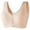 Beige, variant on biudgviw Plus Size Bras for Women Lace Soft Stretch Wirefree Liftup Front Closure Bras Seamless Comfort Solid Push up Bralettes