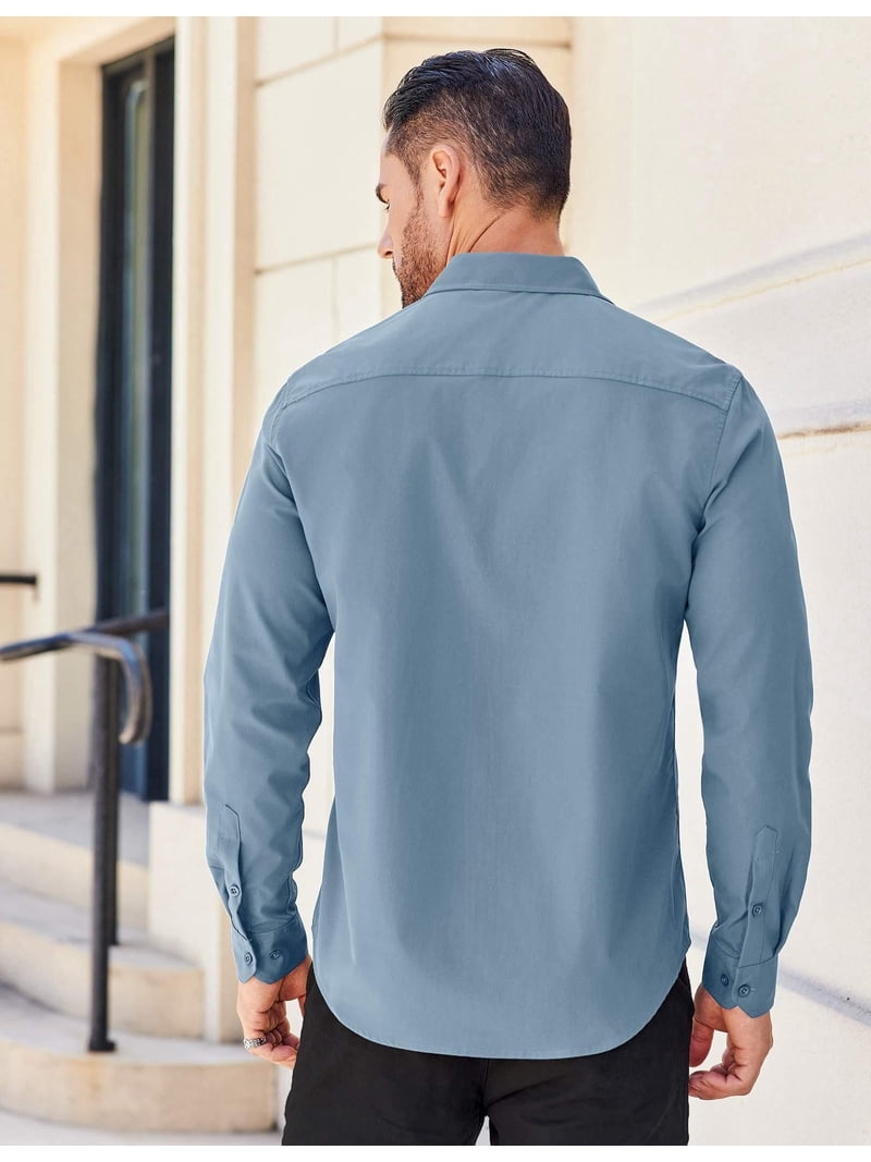 COOFANDY Men's Long Sleeve Casual Button Down Shirts Untucked Shirts for  Men Regular Fit Dress Shirt - Walmart.com