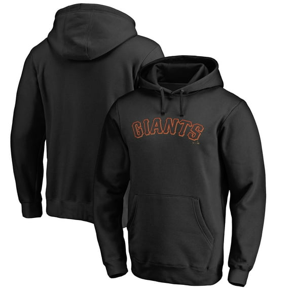 Men's Black San Francisco Giants Official Wordmark Fitted Pullover Hoodie