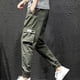 thumbnail image 4 of Pantalones largos para hombre, informales, lisos, con bolsillo, cintura elástica, para exteriores, con cordón ajustable, para trabajo, 4 of 6