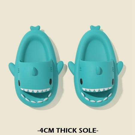 

QWZNDZGR 4cm Soft Women Man Shark Slippers Summer Beach Flip Flops Non-Slip Cute Couple Outdoor Cool Indoor Household Funny Shark Slides