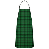 Green Black Checkerboard Checkered Pattern Apron-Garden Aprons for Women with Pockets-Cotton Linen Waterproof Kitchen Cooking Gardening Aprons Adjustable for Kitchen,Cooking,BBQ and Salon 33x27 Inch