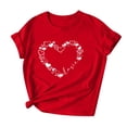 thumbnail image 4 of Erwazi Valentines T-Shirt Print Graphic Tees Cute Heart Shirts Casual Short Sleeve Crewneck Tee Top, 4 of 5