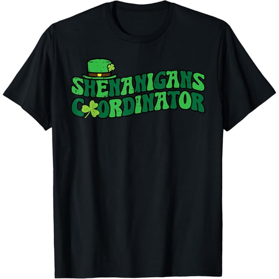 St Patricks Day Shenanigans Coordinator Saint Pattys Teacher T-ShirtMen and women, Black T-shirt, size: Extra large