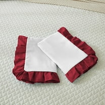 Ayanshi Bedding Dual Tone Ruffle Pillow Shams Standard King Size Set of 2, 20X36 - Ruffled Design Pillow Cases Soft & Smooth - Luxurious Pillow Covers 20X36 - (White-Burgundy)