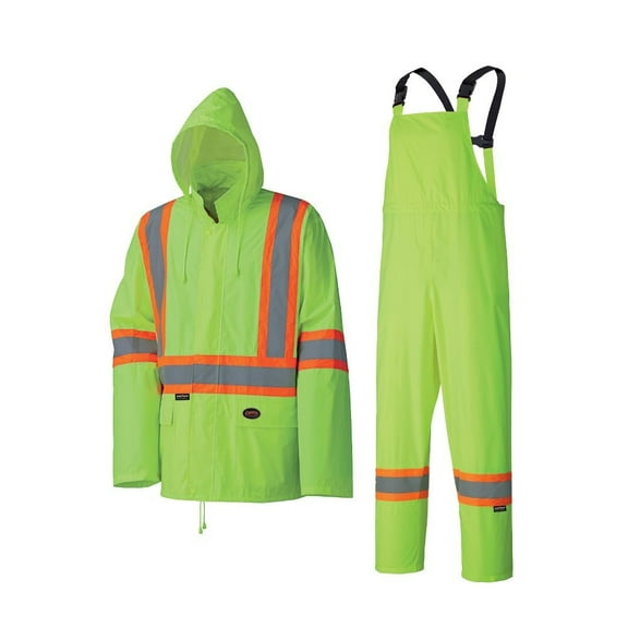 Pioneer V1080160-3XL Waterproof Lightweight Jacket and Pants Combo, Rainsuit, Yellow-Green, 3XL