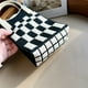 thumbnail image 3 of Bolso para teléfono móvil a cuadros, bolso bandolera para mujer, pequeño, lindo, ligero, para las cuatro estaciones, bolso de punto, 3 of 6