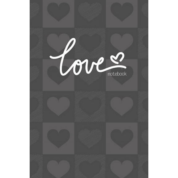 Love Notebook, Blank Write-in Journal, Dotted Lines, Wide Ruled, Medium (A5) 6 x 9 In (Gray), (Paperback)
