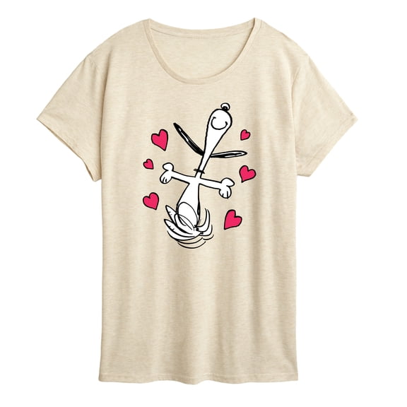 Peanuts - Snoopy Dancing Hearts - Women's Short Sleeve Graphic T-Shirt