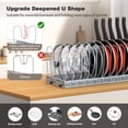 thumbnail image 2 of Housolution Pot and Pan Organizer, Expandable Pot Lid Organizer Rack with 14 Adjustable Dividers for Kitchen, Under Cabinet, Cutting Board, Bakeware, Grey, 2 of 7