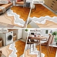 thumbnail image 5 of 3'x5' Area Rugs, Orange Coastal Beach Indoor Outdoor Area Rug for Living Room Bedroom, Rustic Abstract Sea Waves Striped Washable Bathroom Rugs Kitchen Floor Carpet Mats Home Decor Aesthetic, 5 of 8